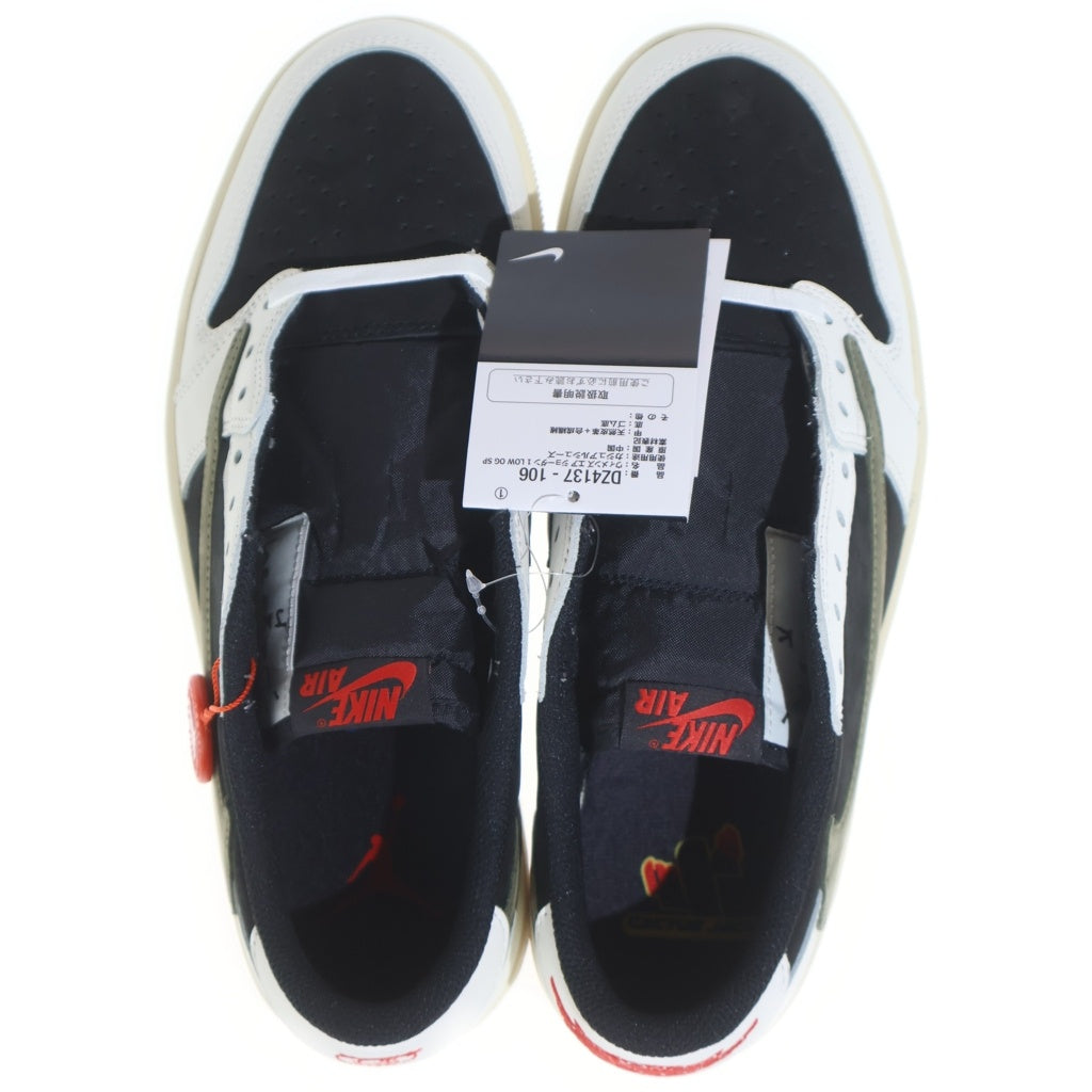 NIKE(ナイキ) ×TRAVIS SCOTT WMNS AIR JORDAN 1 LOW OG Medium Olive トラヴィススコット エアジョーダン1 ローカットスニーカー US10.5/27.5cm DZ4137-106