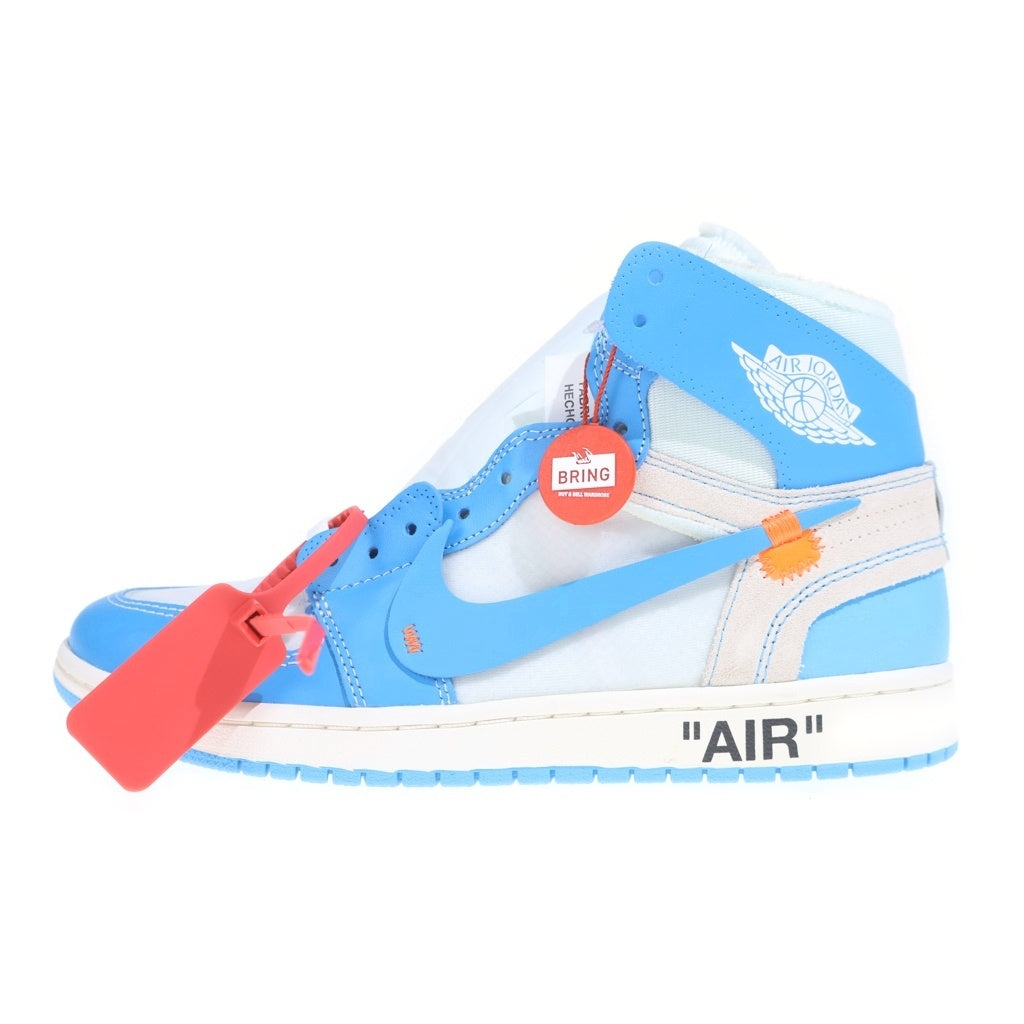 NIKE(ナイキ) ×OFF-WHITE AIR JORDAN 1 POWDER BLUE UNC オフホワイト エアジョーダン1 パウダーブルー ハイカットスニーカー ホワイト/ブルー US10/28cm AQ0818-148