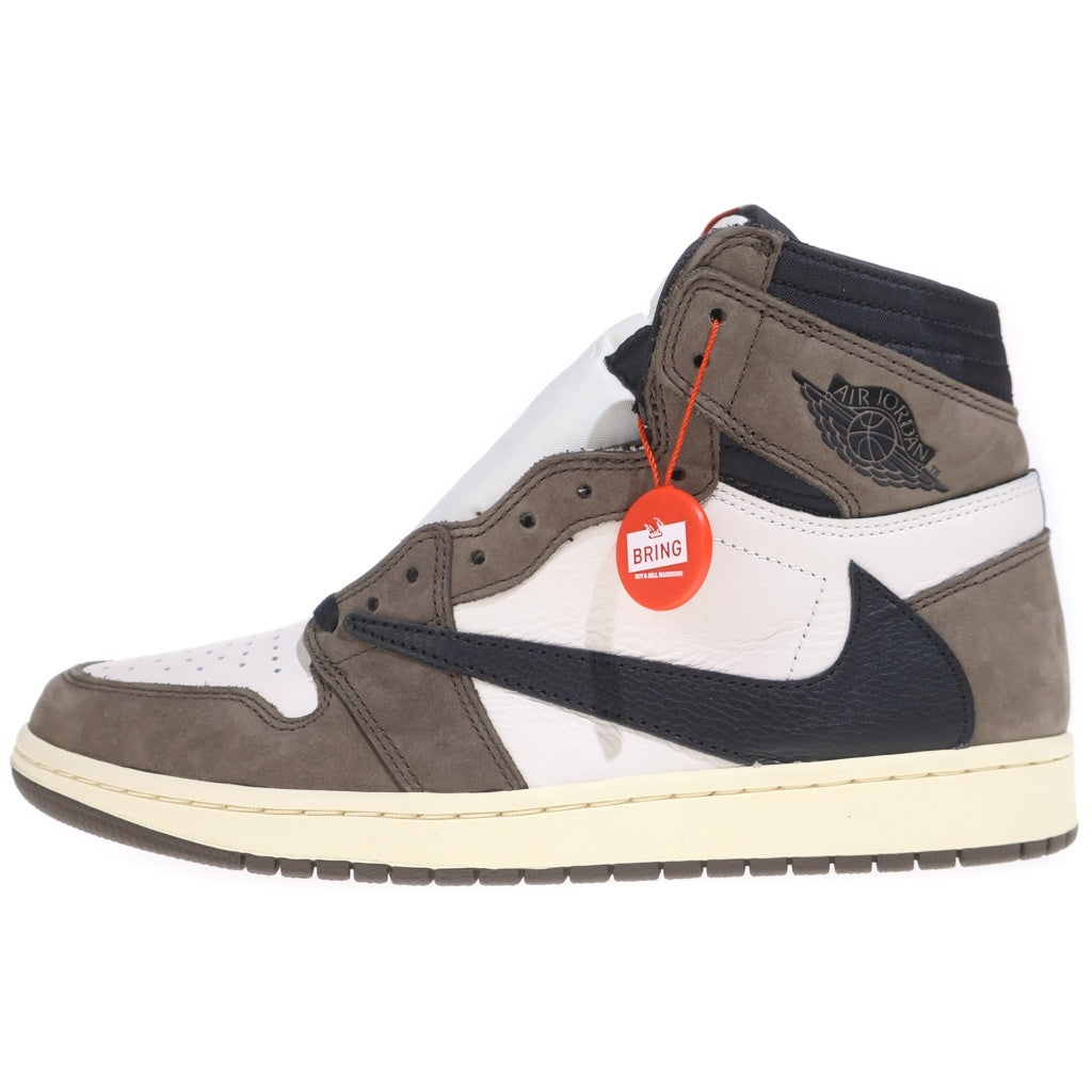NIKE(ナイキ) ×TRAVIS SCOTT AIR JORDAN 1 RETRO HIGH OG TS SP トラヴィススコット エアジョーダン1 レトロ ハイカットスニーカー ブラウン/ホワイト US10/28cm CD4487-100