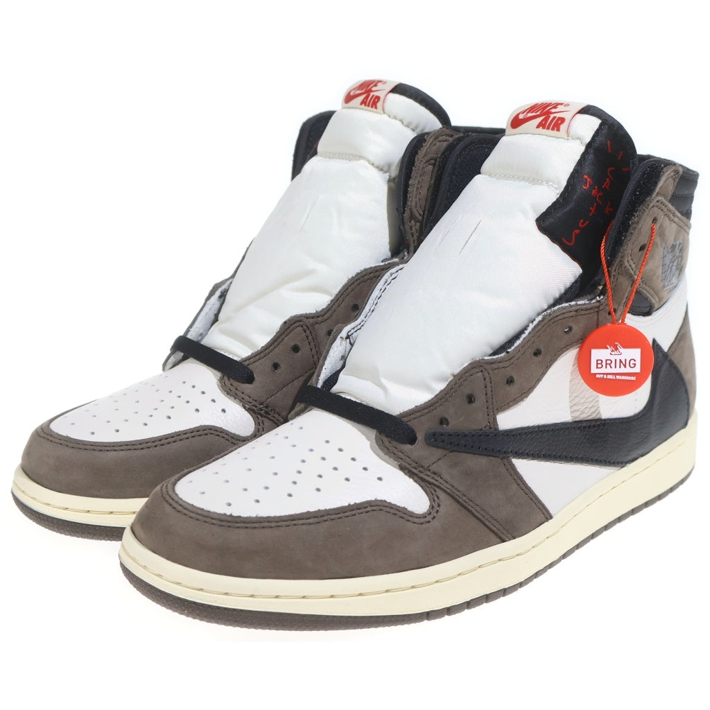 NIKE(ナイキ) ×TRAVIS SCOTT AIR JORDAN 1 RETRO HIGH OG TS SP トラヴィススコット エアジョーダン1 レトロ ハイカットスニーカー ブラウン/ホワイト US10/28cm CD4487-100