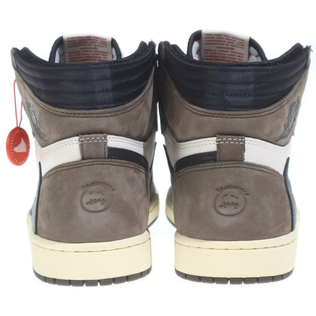 NIKE(ナイキ) ×TRAVIS SCOTT AIR JORDAN 1 RETRO HIGH OG TS SP トラヴィススコット エアジョーダン1 レトロ ハイカットスニーカー ブラウン/ホワイト US10/28cm CD4487-100