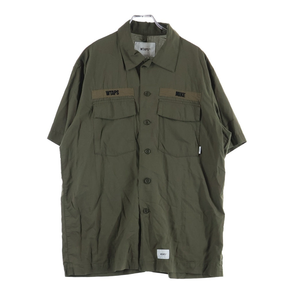 WTAPS(ダブルタップス) 20SS BUDS SHIRT RAPO.POPLIN バッズ ラポ/ポプリン レーヨン ダブルポケット ミリタリー半袖シャツ カーキ 201BRDT-SHM05