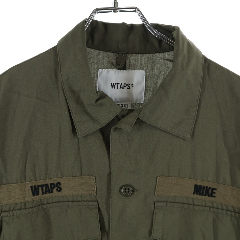 WTAPS(ダブルタップス) 20SS BUDS SHIRT RAPO.POPLIN バッズ ラポ/ポプリン レーヨン ダブルポケット ミリタリー半袖シャツ カーキ 201BRDT-SHM05