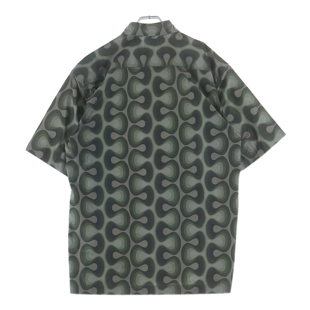 DRIES VAN NOTEN(ドリスヴァンノッテン) CASSIDYE 8027 M.W SHIRT クラシックダイ ナイロン 総柄 半袖シャツ カーキ 241-020709-8027-606