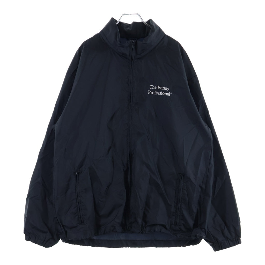 The Ennoy Professional(エンノイプロフェッショナル) 24SS PACKABLE NYLON JACKET パッカブル ナイロン ロゴエンブロイダリー ドローコード フーデッドジャケット ブラック SS24-BREN-JK-02