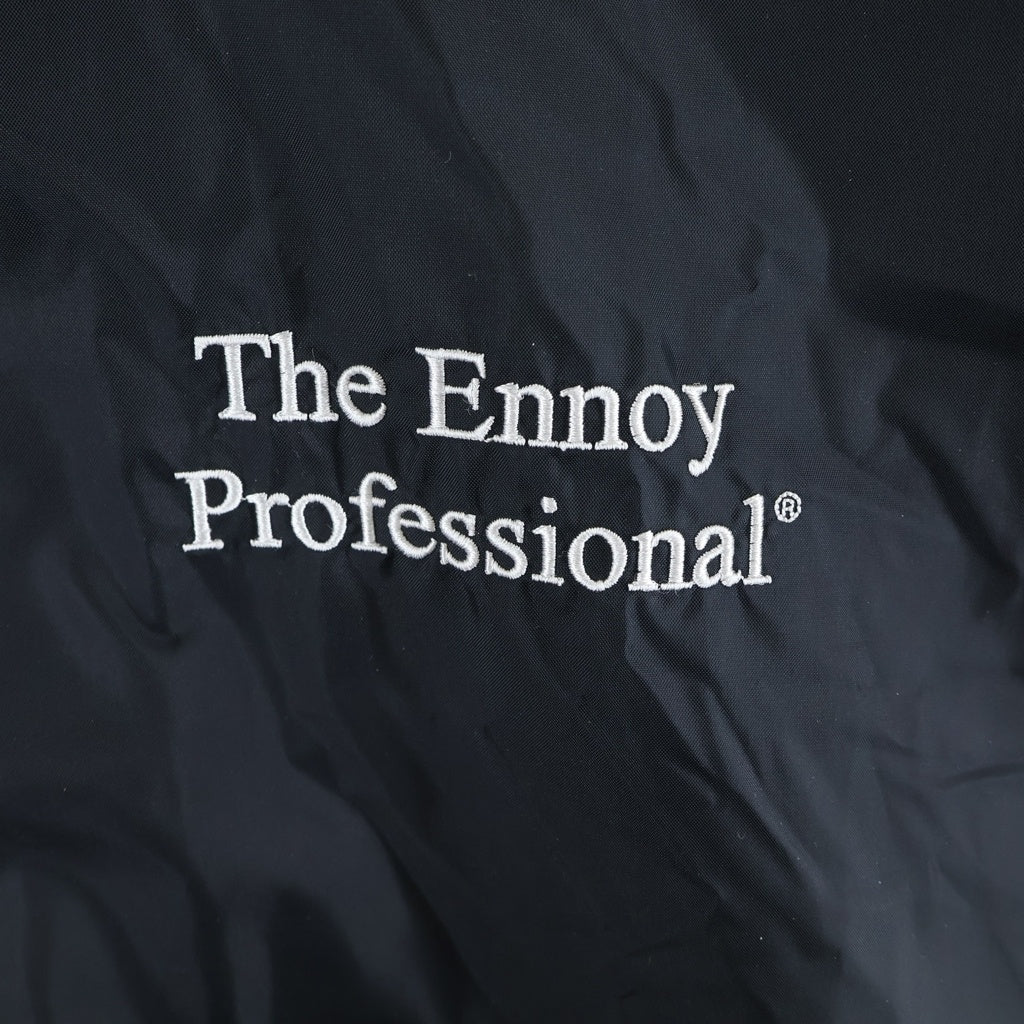 The Ennoy Professional(エンノイプロフェッショナル) 24SS PACKABLE NYLON JACKET パッカブル ナイロン ロゴエンブロイダリー ドローコード フーデッドジャケット ブラック SS24-BREN-JK-02