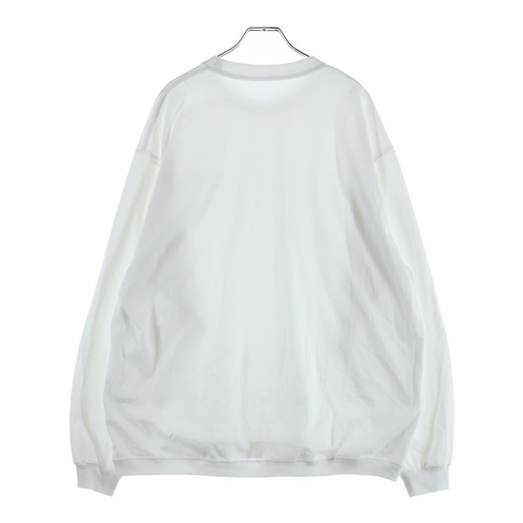 The Ennoy Professional(エンノイプロフェッショナル) 23SS LONG SLEEVE HEM RIB TEE ロングスリーブ ヘム リブ ロゴエンブロイダリー クルーネックTシャツ ホワイト SS23BREBCT06NTL