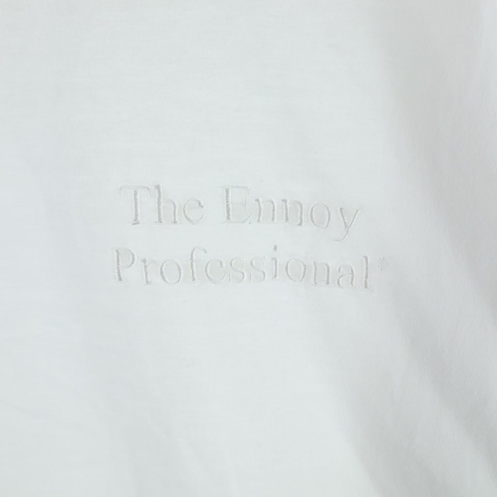The Ennoy Professional(エンノイプロフェッショナル) 23SS LONG SLEEVE HEM RIB TEE ロングスリーブ ヘム リブ ロゴエンブロイダリー クルーネックTシャツ ホワイト SS23BREBCT06NTL