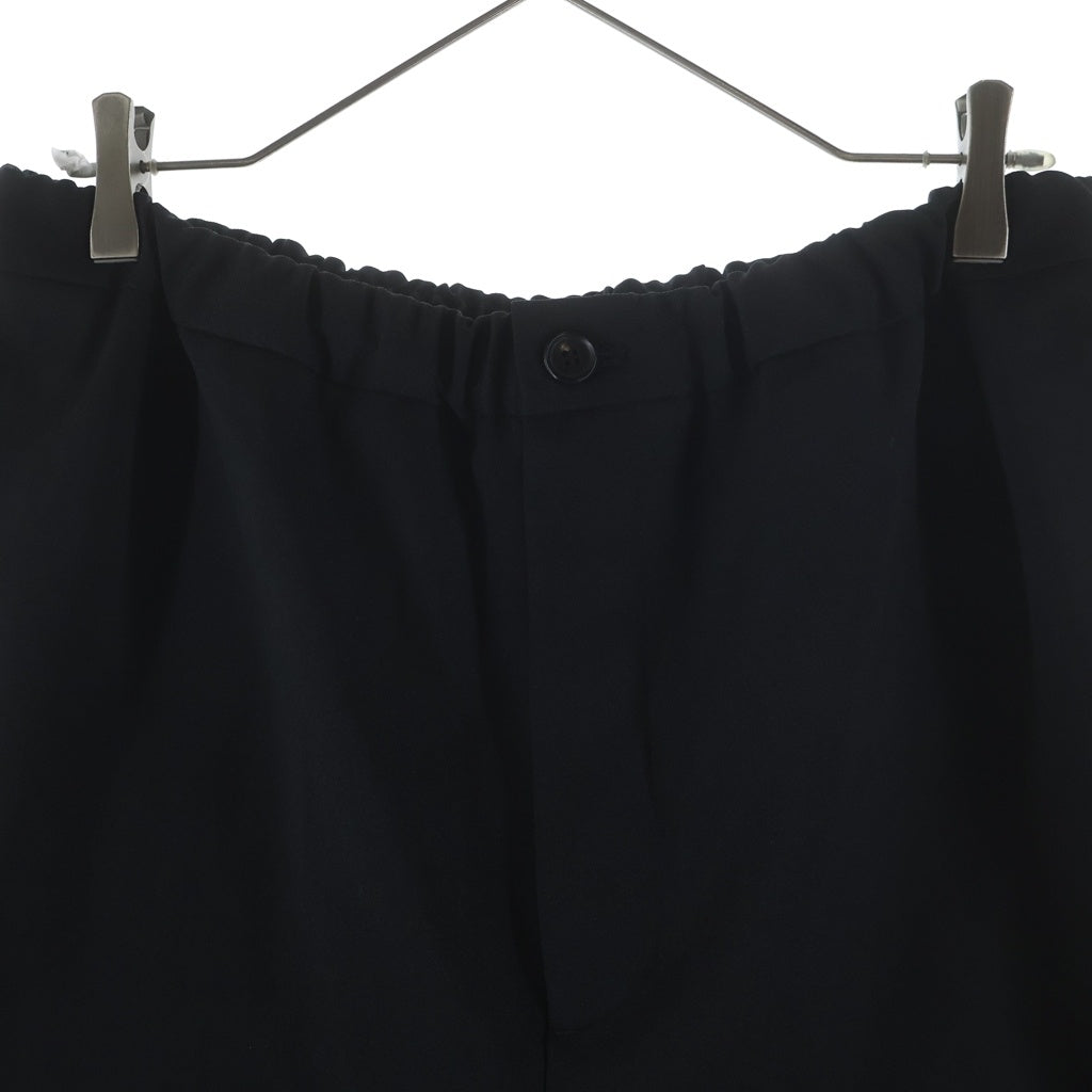 everyone(エブリワン) 24AW POLYESTER TWILL EASY SLACKS ポリエステルツイル イージー ドローコード スラックス ブラック EV24-PT14
