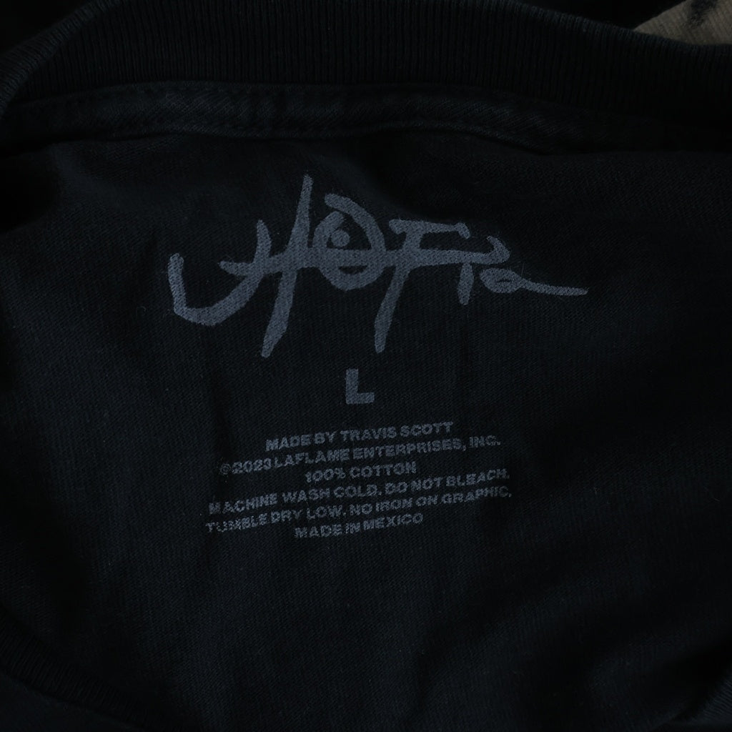 Cactus Jack(カクタスジャック) TRAVIS SCOTT UTOPIA A1 LS T-SHIRT トラヴィススコット ユートピア アルバムマーチ クルーネック 長袖Tシャツ カットソー ブラック