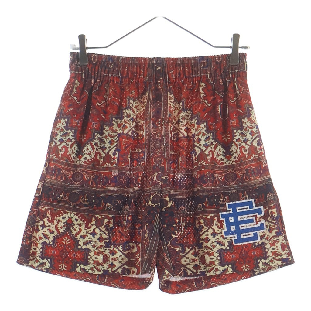ERIC EMANUEL(エリック エマニュエル) 21SS EE BASIC/CORE SHORT ベーシック コア ポリエステル 総柄 フロントロゴプリント ショーツ ハーフパンツ レッド