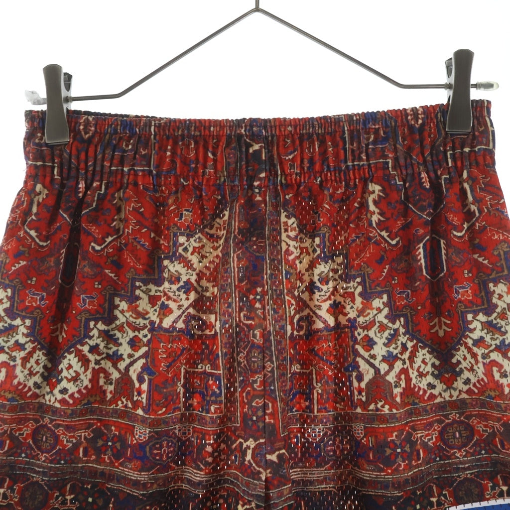 ERIC EMANUEL(エリック エマニュエル) 21SS EE BASIC/CORE SHORT ベーシック コア ポリエステル 総柄 フロントロゴプリント ショーツ ハーフパンツ レッド