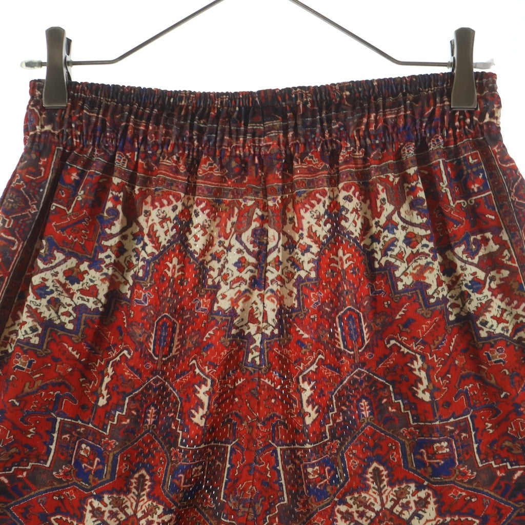 ERIC EMANUEL(エリック エマニュエル) 21SS EE BASIC/CORE SHORT ベーシック コア ポリエステル 総柄 フロントロゴプリント ショーツ ハーフパンツ レッド