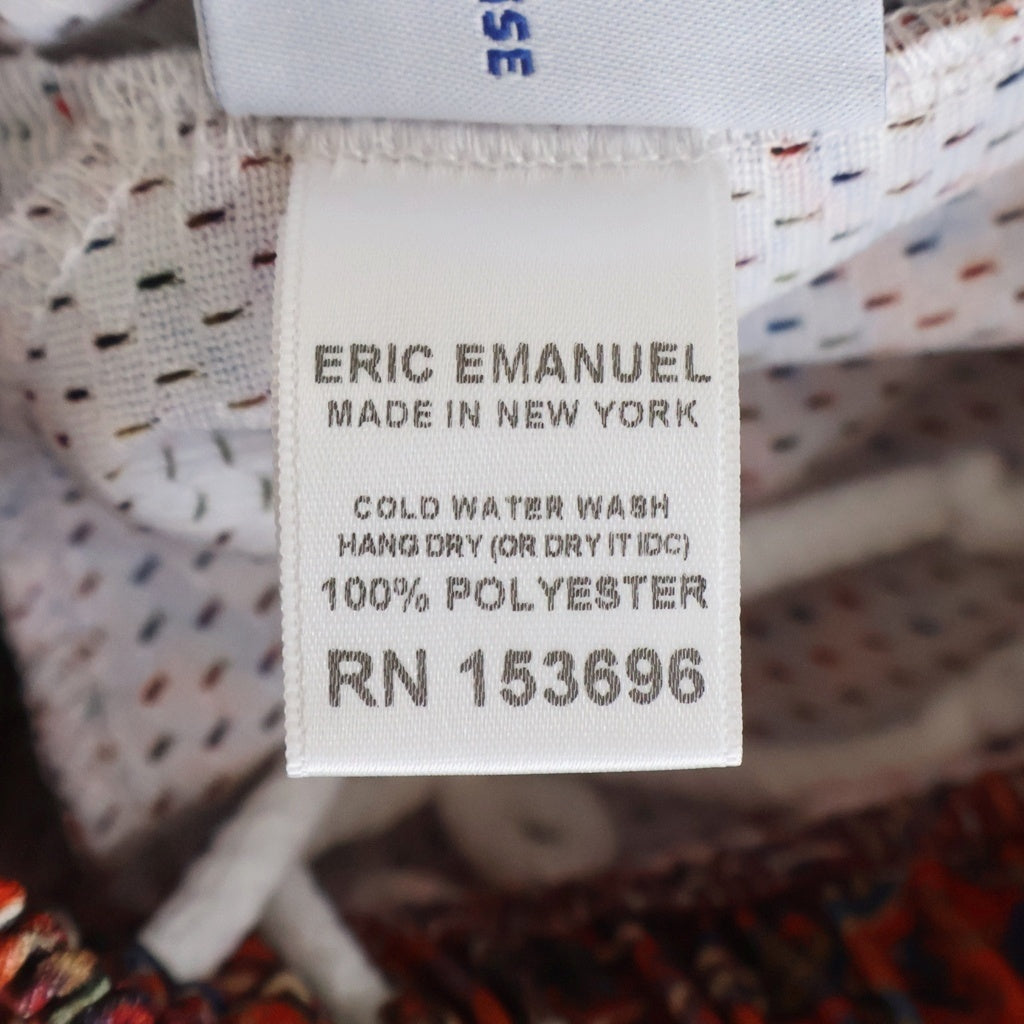 ERIC EMANUEL(エリック エマニュエル) 21SS EE BASIC/CORE SHORT ベーシック コア ポリエステル 総柄 フロントロゴプリント ショーツ ハーフパンツ レッド