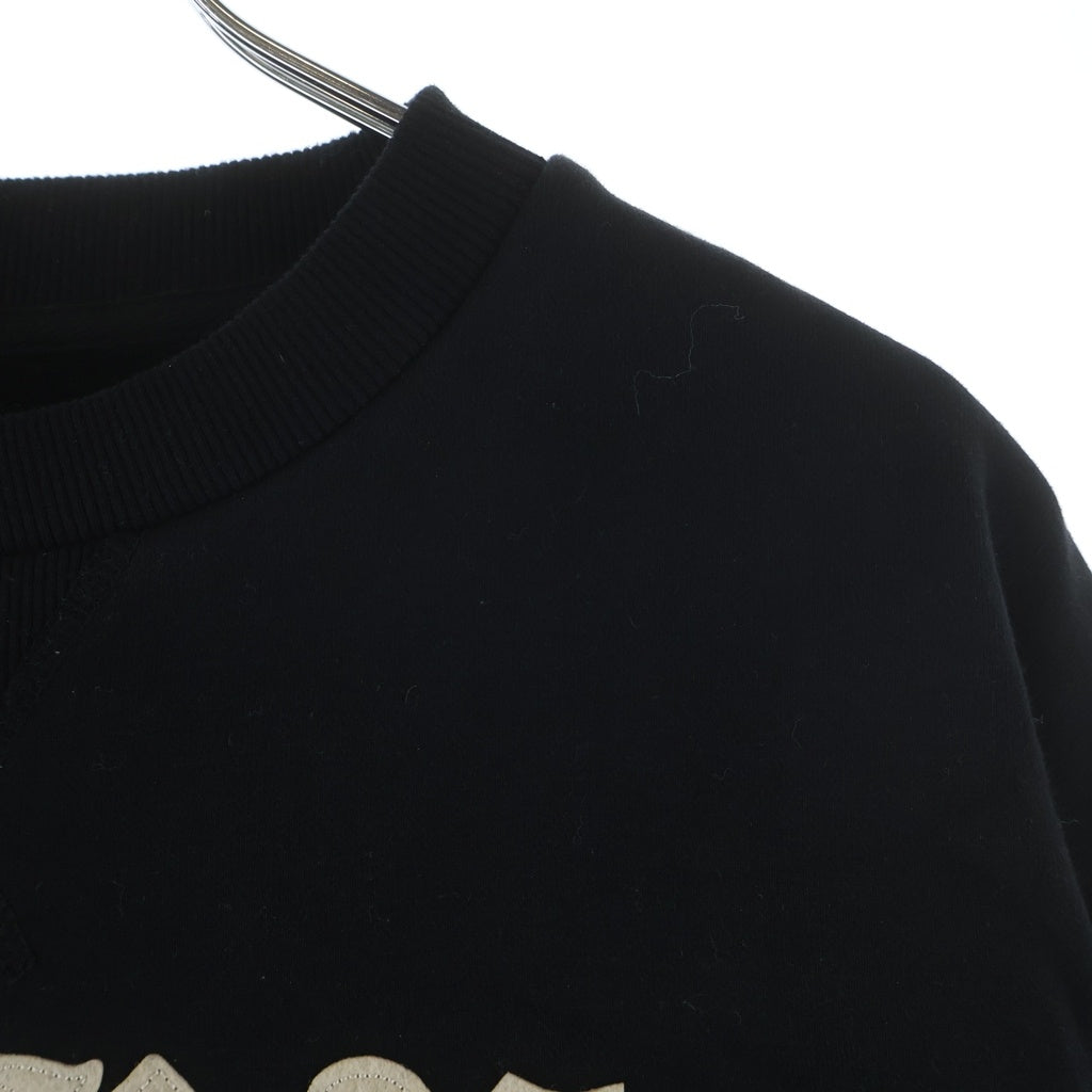 BORN X RAISED(ボーンアンドレイズド) ロゴフェルトパッチ クルーネック スウェット トレーナー ブラック