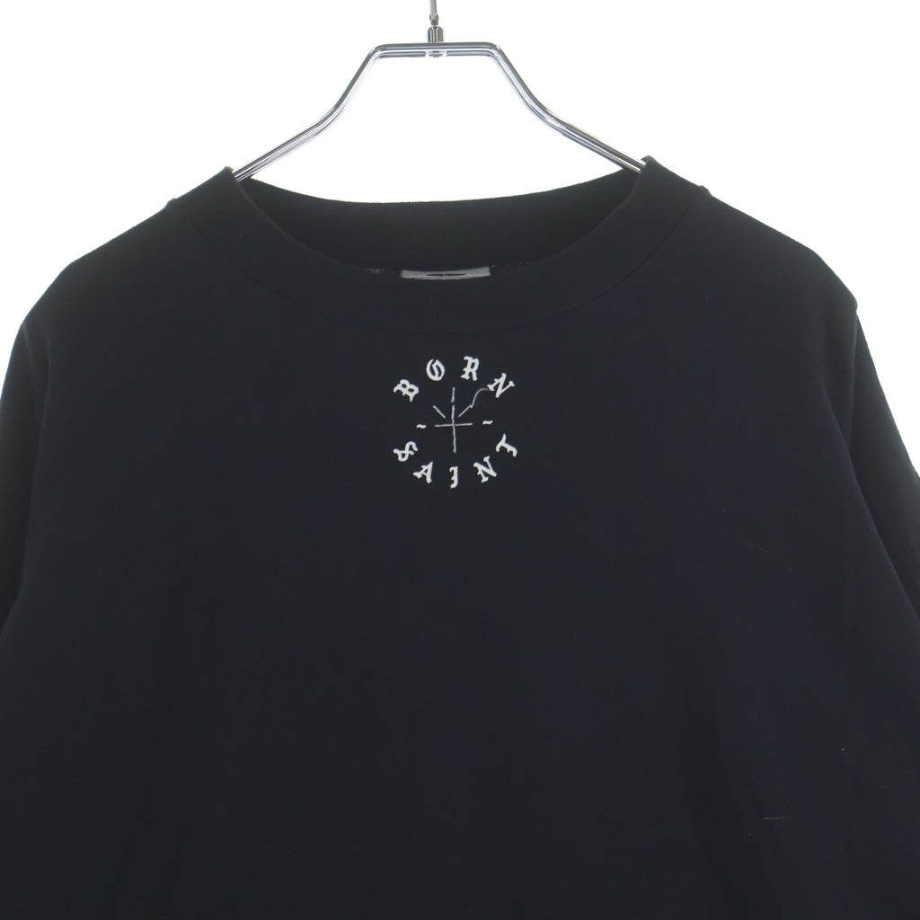 SAINT MICHAEL(セントマイケル) 24SS ×BONE RAISED BR LS TEE ボーンレイズド ロゴプリント クルーネック 長袖Tシャツ カットソー ブラック SM-YS8-0000-C08