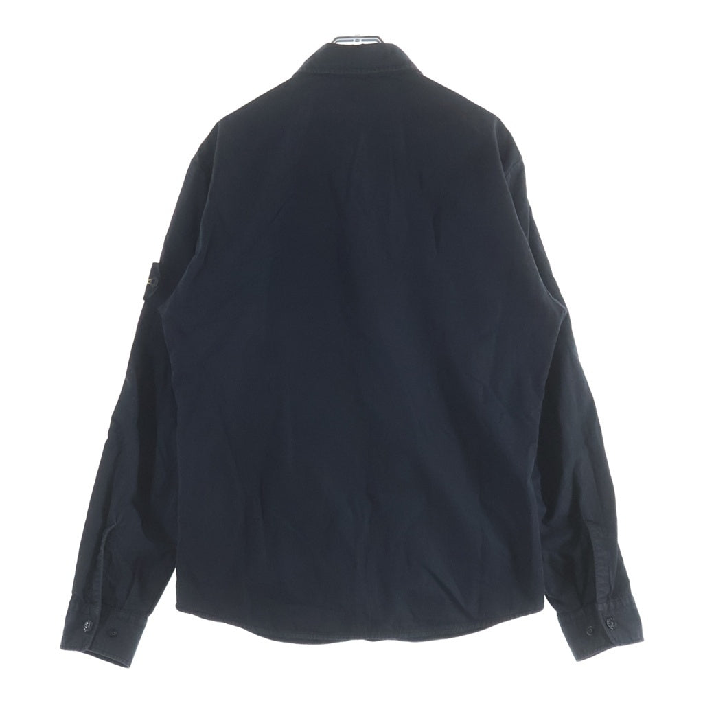 STONE ISLAND(ストーンアイランド) コットン ガーメントダイ ロゴワッペン 長袖シャツ ネイビー 651511209
