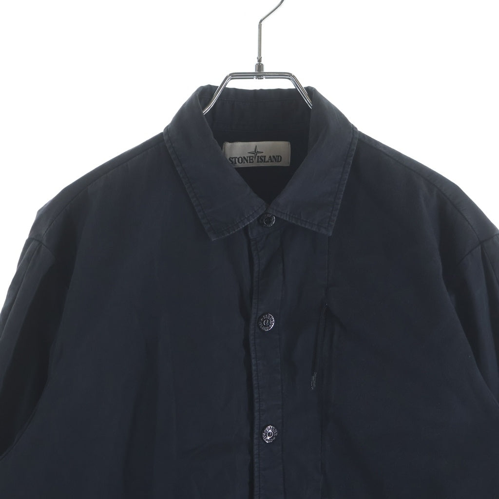 STONE ISLAND(ストーンアイランド) コットン ガーメントダイ ロゴワッペン 長袖シャツ ネイビー 651511209