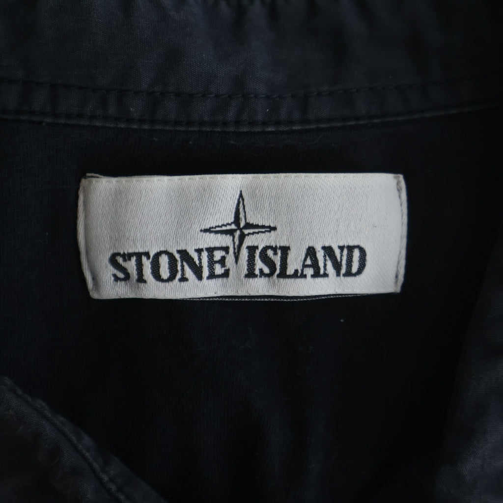 STONE ISLAND(ストーンアイランド) コットン ガーメントダイ ロゴワッペン 長袖シャツ ネイビー 651511209