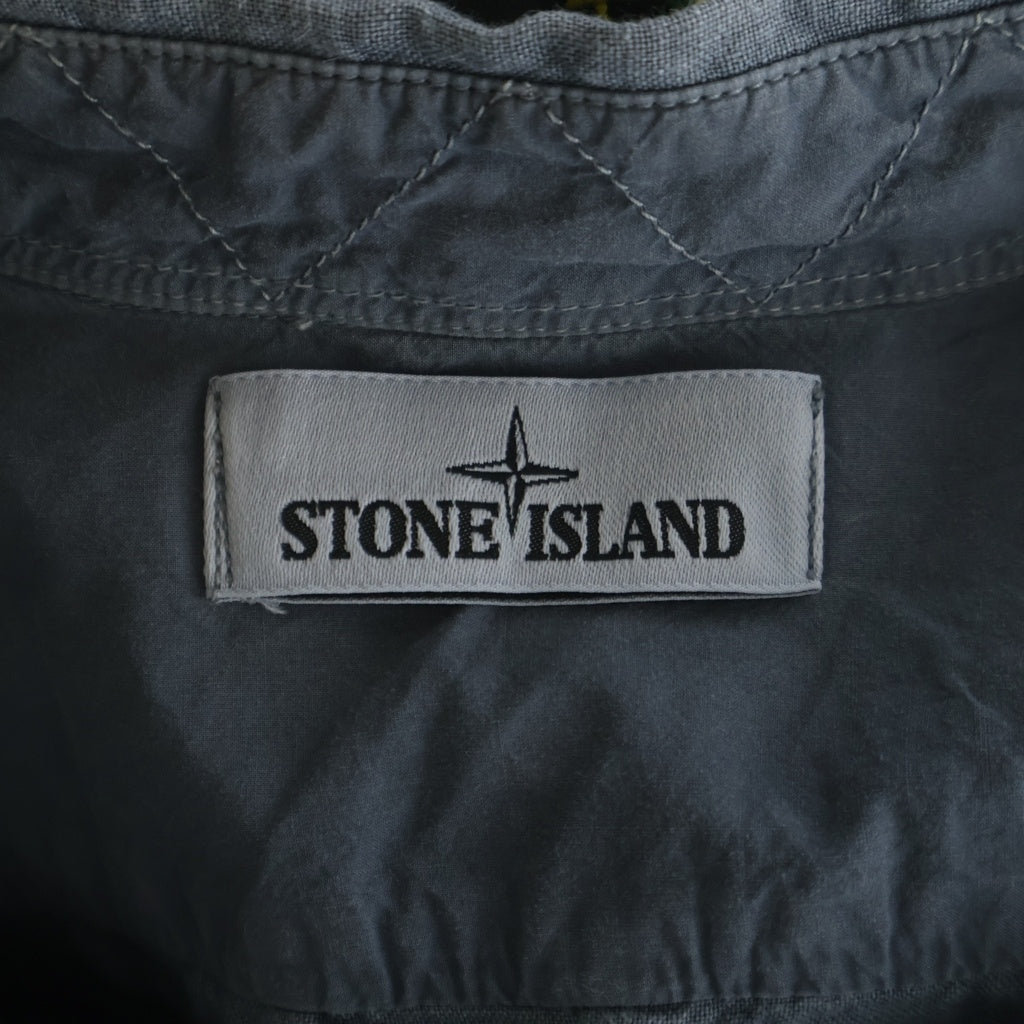 STONE ISLAND(ストーンアイランド) 15SS Linen Buttoned Shirt リネン ボタンド ロゴワッペン 長袖シャツ グレー 62151F601