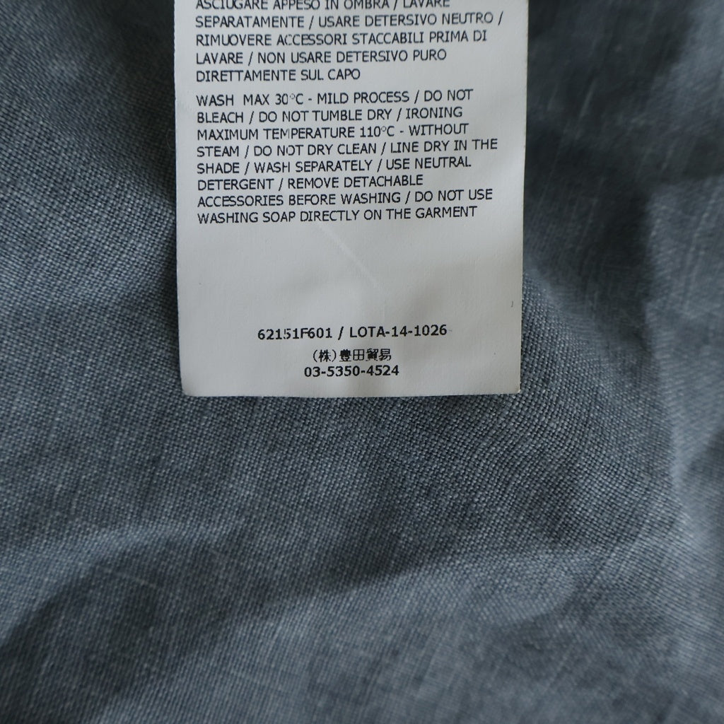 STONE ISLAND(ストーンアイランド) 15SS Linen Buttoned Shirt リネン ボタンド ロゴワッペン 長袖シャツ グレー 62151F601