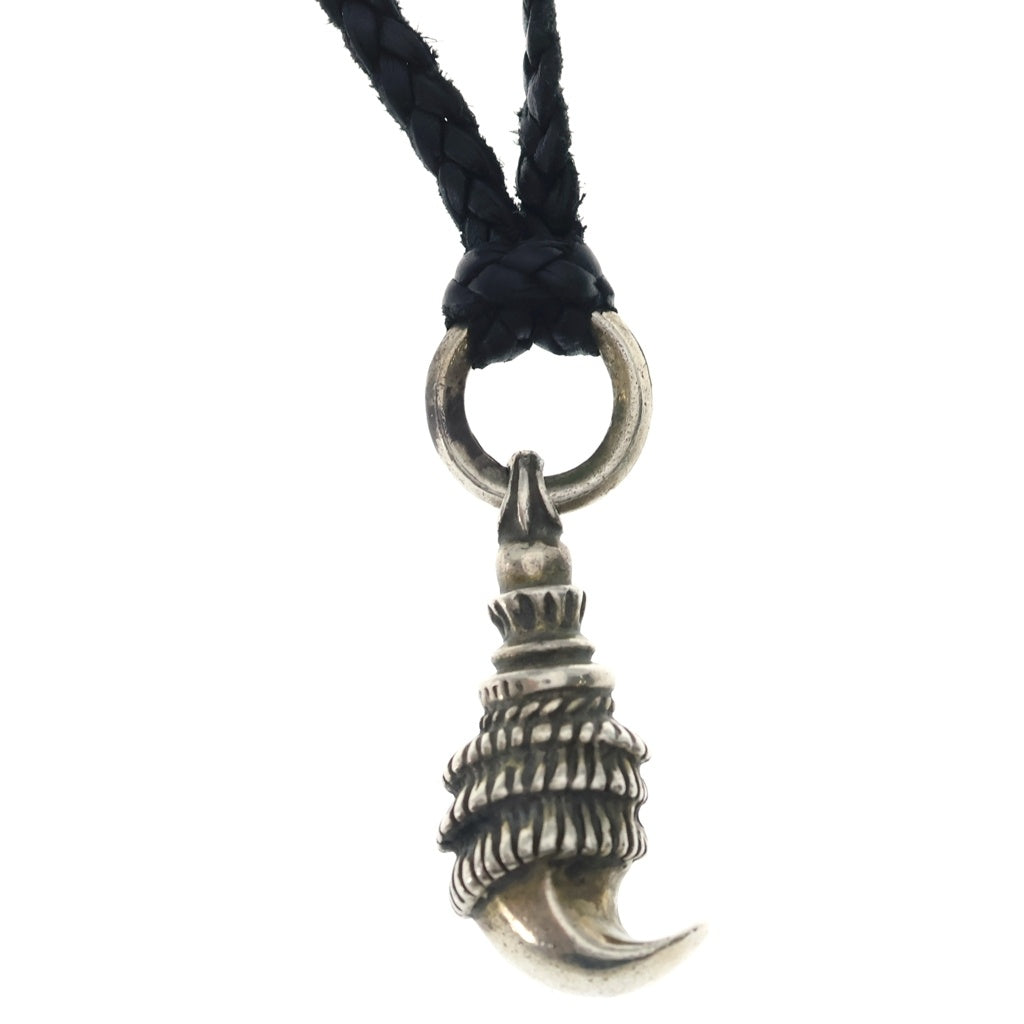 CHROME HEARTS(クロムハーツ) CROW クロウ レザーブレイド Wボロチップ ペンダントトップ ネックレス シルバー/ブラック
