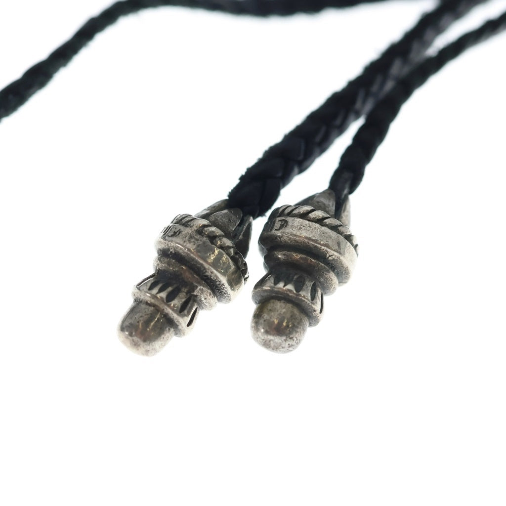 CHROME HEARTS(クロムハーツ) CROW クロウ レザーブレイド Wボロチップ ペンダントトップ ネックレス シルバー/ブラック