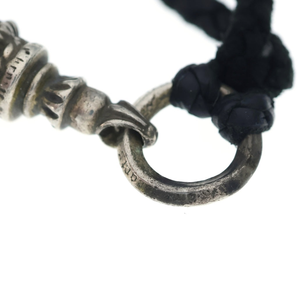 CHROME HEARTS(クロムハーツ) CROW クロウ レザーブレイド Wボロチップ ペンダントトップ ネックレス シルバー/ブラック