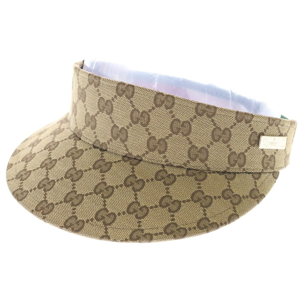 GUCCI(グッチ) GGキャンバス シェリーライン サンバイザー キャップ ベージュ
