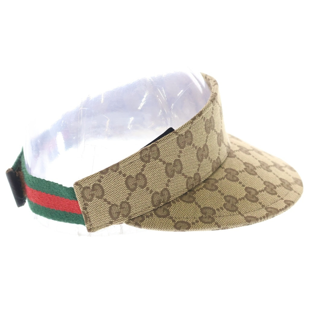 GUCCI(グッチ) GGキャンバス シェリーライン サンバイザー キャップ ベージュ