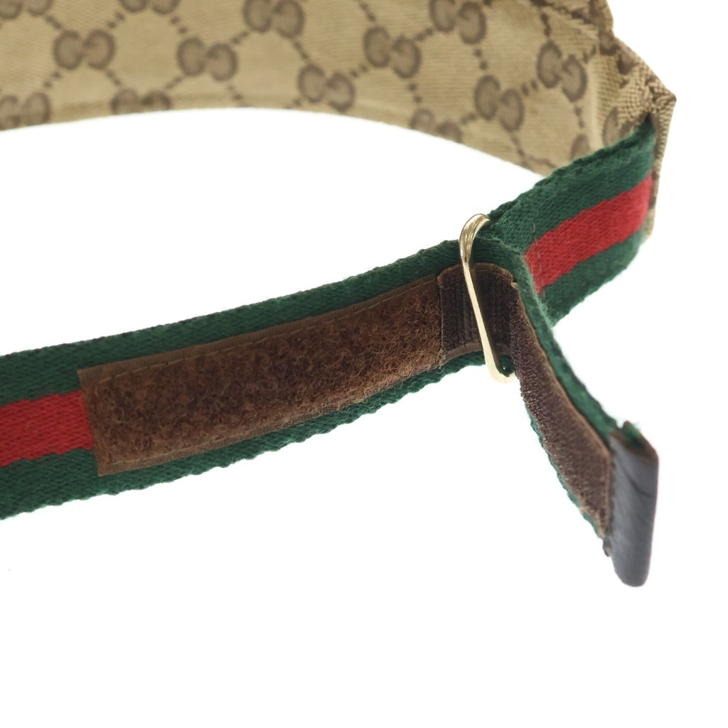 GUCCI(グッチ) GGキャンバス シェリーライン サンバイザー キャップ ベージュ