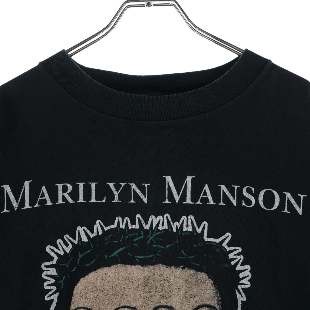 VINTAGE(ヴィンテージ) 90S VINTAGE MARILYN MANSON BELIEVE MARILYN MANSON TAG ヴィンテージ マリリンマンソン ビリーブ 両面プリント クルーネック 半袖Tシャツ カットソー ブラック