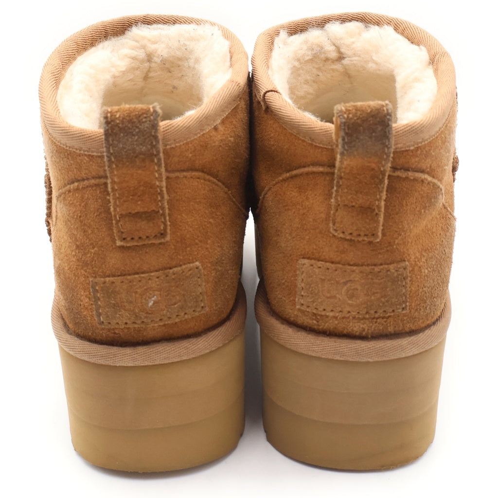 UGG(アグ) WMNS CLASSIC ULTRA MINI PLATFORM ウィメンズ クラシックミニ プラットフォーム ムートンシューズ スエードレザーブーツ ブラウン US10/27cm 1135092