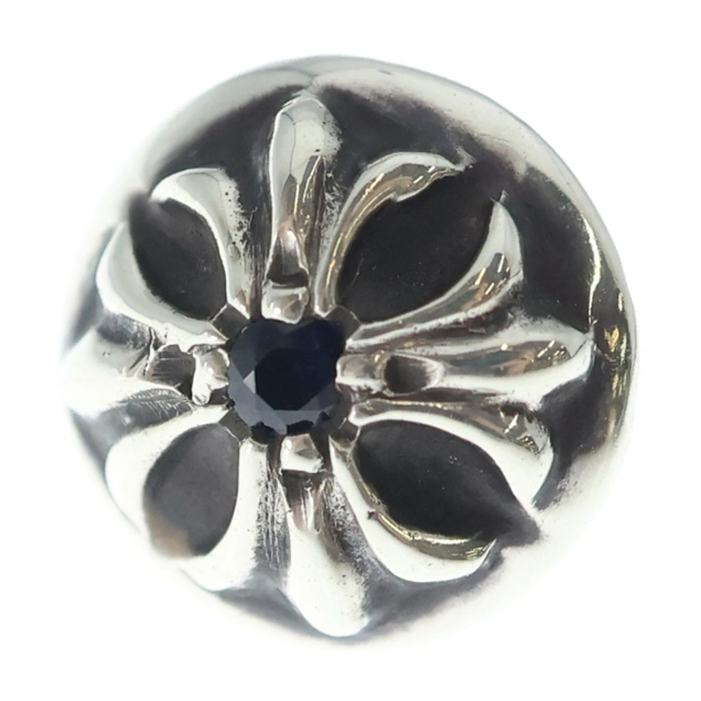 CHROME HEARTS(クロムハーツ) STUD CRSBLL SAP 1サファイア クロスボールスタッドピアス シルバー