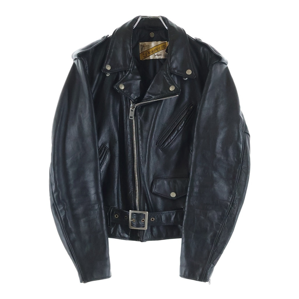 SCHOTT(ショット) 80S VINTAGE 618 RIDERS USA製 バイカータグ ヴィンテージ レザー ダブルライダースジャケット ブラック
