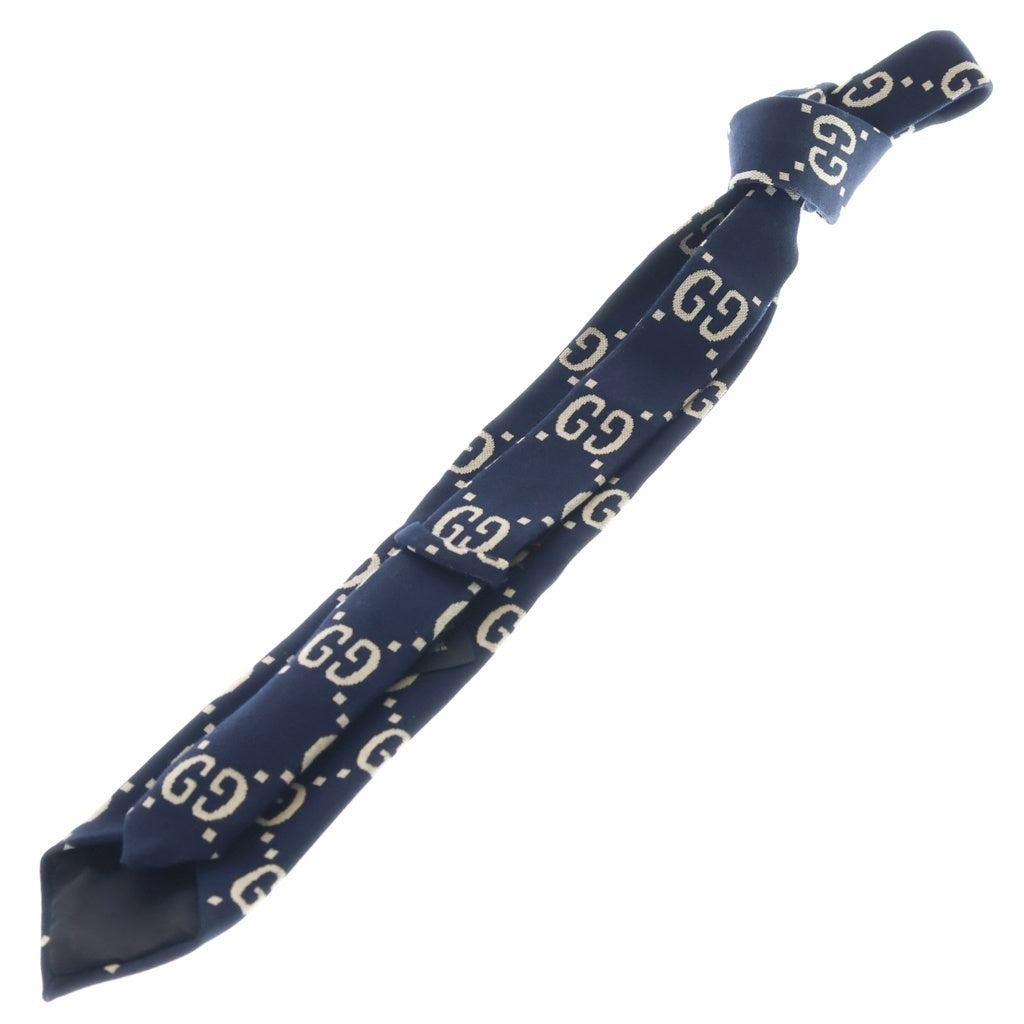 GUCCI(グッチ) イタリア製 GGスプリーム コットンネクタイ ネイビー