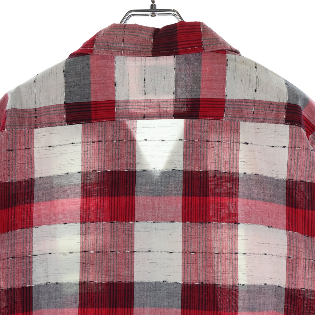 VINTAGE(ヴィンテージ) 60-70S VINTAGE PRINCETON SPORTSWEAR S/S PLAID SHIRT ヴィンテージ プリンストンスポーツウェアー チェック柄 半袖オープンカラーシャツ レッド/ホワイト