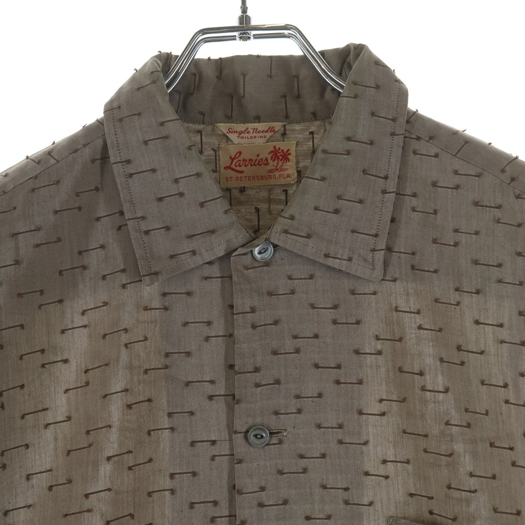 VINTAGE(ヴィンテージ) 60S VINTAGE LANNIES L/S SHIRT ヴィンテージ ステッチ総柄デザイン 長袖ボタンシャツ グレー