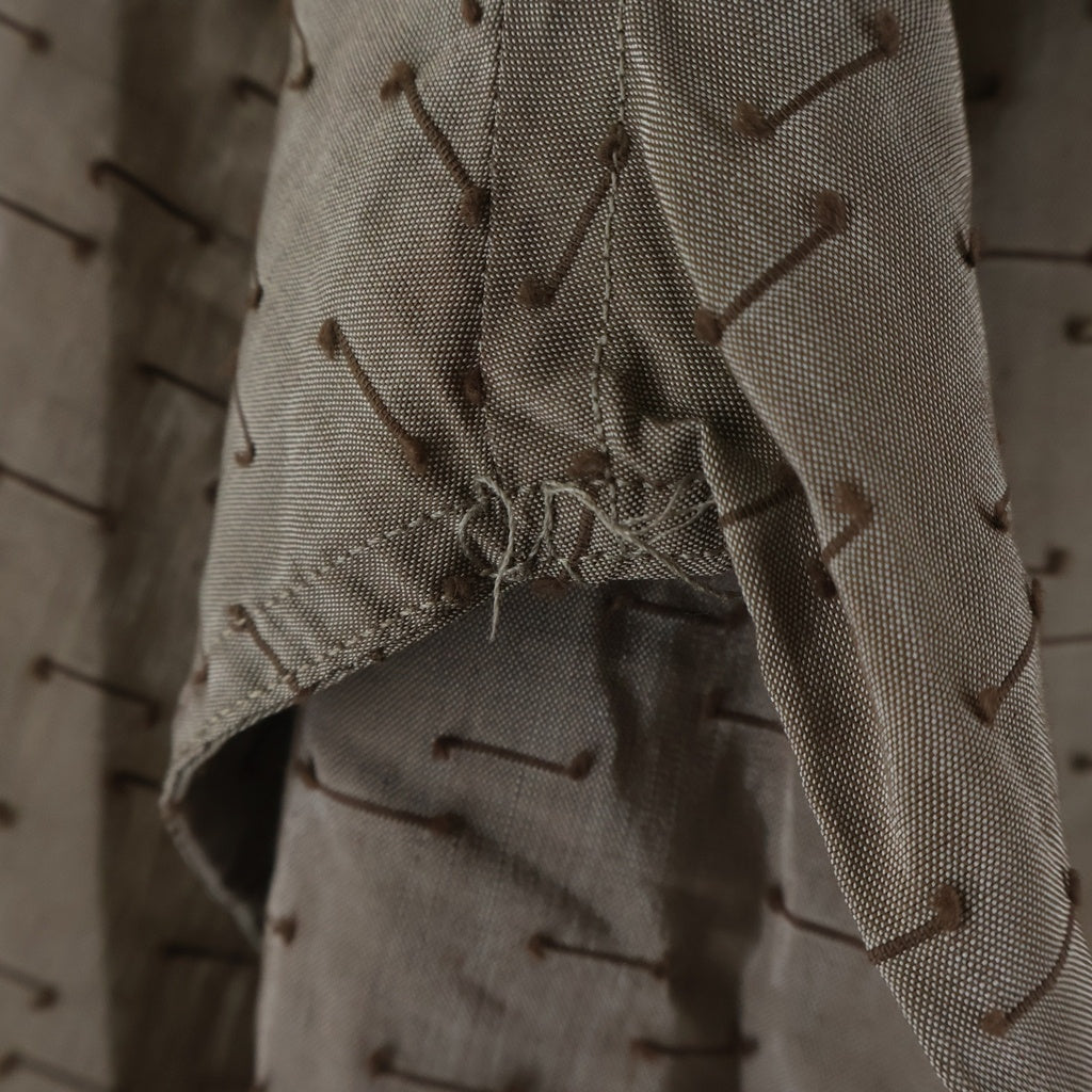 VINTAGE(ヴィンテージ) 60S VINTAGE LANNIES L/S SHIRT ヴィンテージ ステッチ総柄デザイン 長袖ボタンシャツ グレー