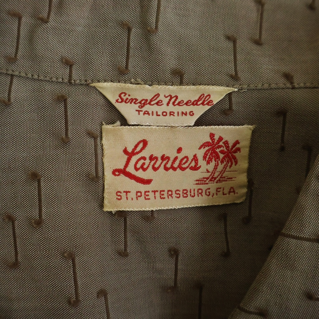 VINTAGE(ヴィンテージ) 60S VINTAGE LANNIES L/S SHIRT ヴィンテージ ステッチ総柄デザイン 長袖ボタンシャツ グレー
