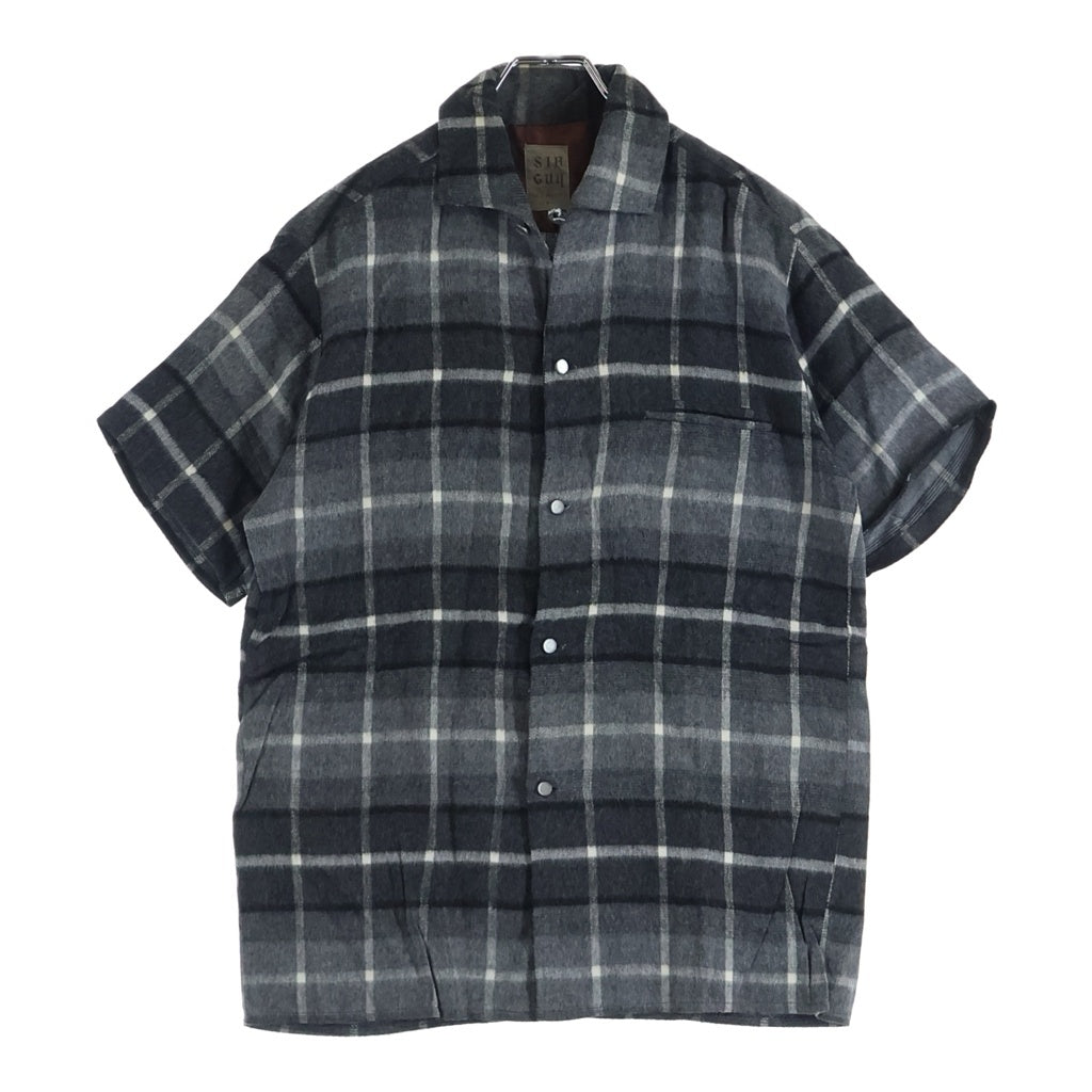 VINTAGE(ヴィンテージ) 50S VINTAGE SIR GUY S/S PLAIND WOOL SHIRT ヴィンテージ イタリアンカラー チェック柄 半袖ウールシャツ グレー