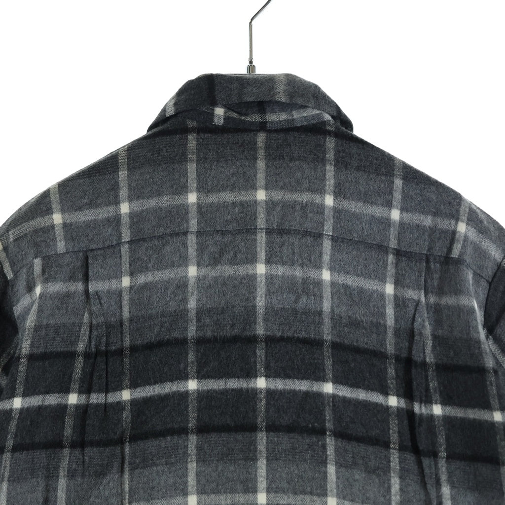 VINTAGE(ヴィンテージ) 50S VINTAGE SIR GUY S/S PLAIND WOOL SHIRT ヴィンテージ イタリアンカラー チェック柄 半袖ウールシャツ グレー