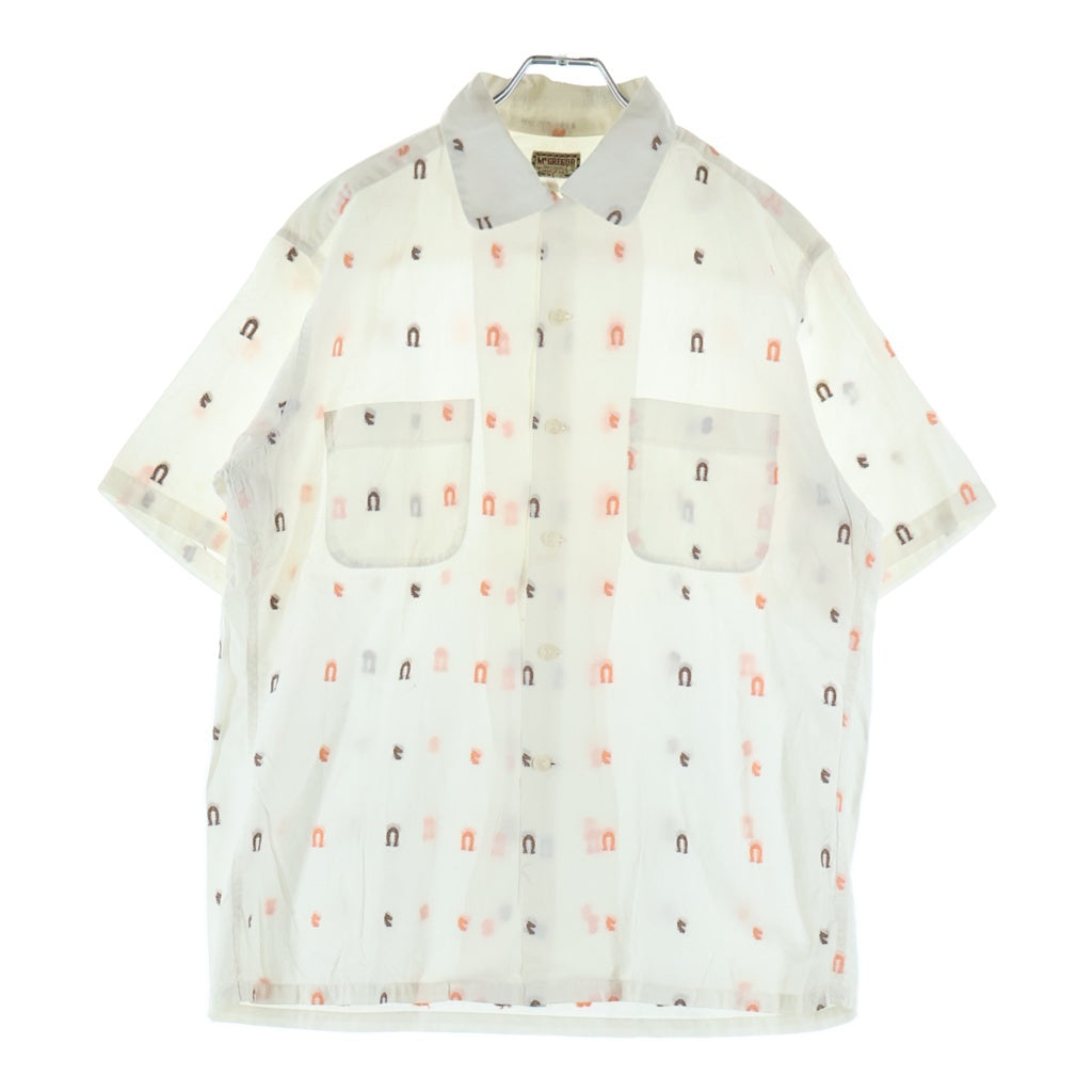 McGREGOR(マクレガー) 50S VINTAGE S/S OPEN COLLAR SHIRT ヴィンテージ 総柄デザイン ボックス 半袖オープンカラー 開襟シャツ ホワイト
