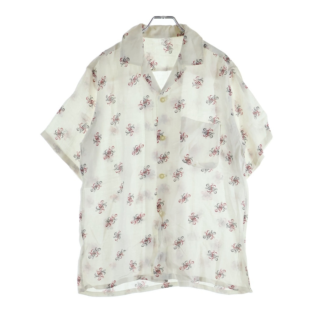 VINTAGE(ヴィンテージ) 50S VINTAGE S/S RINEN RAYON OPEN COLLAR SHIRT ヴィンテージ 総柄 リネンレーヨン 半袖オープンカラー 開襟シャツ ホワイト