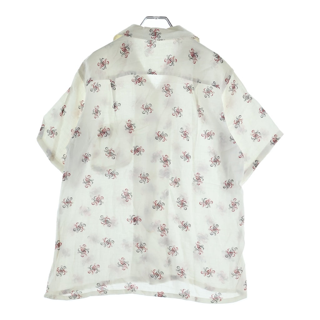 VINTAGE(ヴィンテージ) 50S VINTAGE S/S RINEN RAYON OPEN COLLAR SHIRT ヴィンテージ 総柄 リネンレーヨン 半袖オープンカラー 開襟シャツ ホワイト