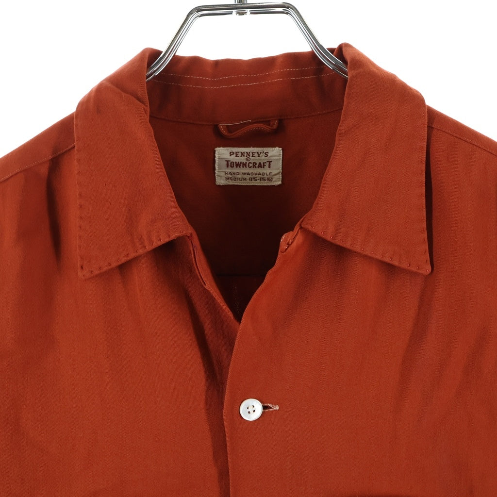 VINTAGE(ヴィンテージ) 50S PENNY'S TOWNCRAFT RAYON GABARDINE L/S OPEN COLLAR SHIRT ヴィンテージ ぺニーズ タウンクラフト レーヨンギャバジン 長袖オープンカラー 開襟シャツ