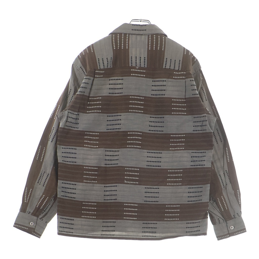 McGREGOR(マクレガー) 60S VINTAGE L/S OPEN COLLAR SHIRT ヴィンテージ 総柄デザイン 長袖オープンカラー 開襟シャツ ブラウン/グレー