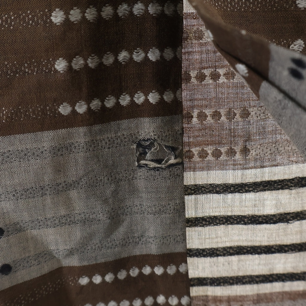 McGREGOR(マクレガー) 60S VINTAGE L/S OPEN COLLAR SHIRT ヴィンテージ 総柄デザイン 長袖オープンカラー 開襟シャツ ブラウン/グレー