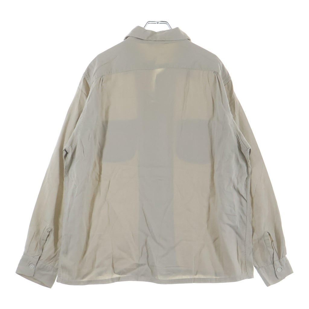 VINTAGE(ヴィンテージ) 50-60S VINTAGE GREELEY SQUARE RAYON GABARDINE L/S OPEN COLLAR SHIRT ヴィンテージ レーヨンギャバジン 長袖オープンカラー 開襟シャツ アイボリー