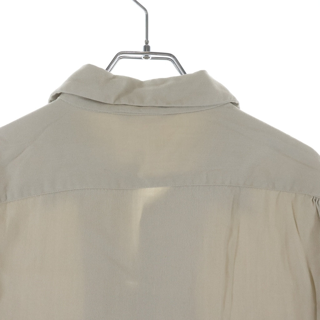 VINTAGE(ヴィンテージ) 50-60S VINTAGE GREELEY SQUARE RAYON GABARDINE L/S OPEN COLLAR SHIRT ヴィンテージ レーヨンギャバジン 長袖オープンカラー 開襟シャツ アイボリー